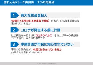 赤れんがパーク再開発　５つの問題点と改善案